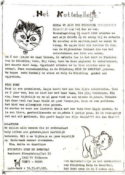 Allereerste kattebelletje